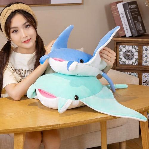 35cm-90cm Cartoon Manta Ray & Devil Ray Plush Toys