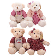 Load image into Gallery viewer, 2pcs 26cm Cute Couple Teddy Bear With Clothes Stuffed Plush Toys
