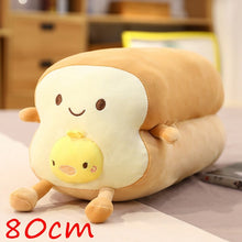 Load image into Gallery viewer, 40cm/80cm Happy Bread Loaf Long Pillow Plush With Animals Soft Food Toys
