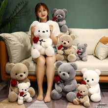 Load image into Gallery viewer, 23cm/35cm/45cm Kawaii Teddy Bear With Roses Soft Plush Toys
