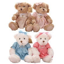 Load image into Gallery viewer, 2pcs 26cm Cute Couple Teddy Bear With Clothes Stuffed Plush Toys
