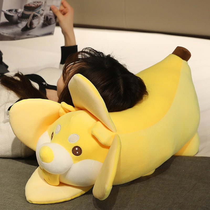 25cm-60cm Banana Shiba Inu Dog Cute Fruit Plush Toy