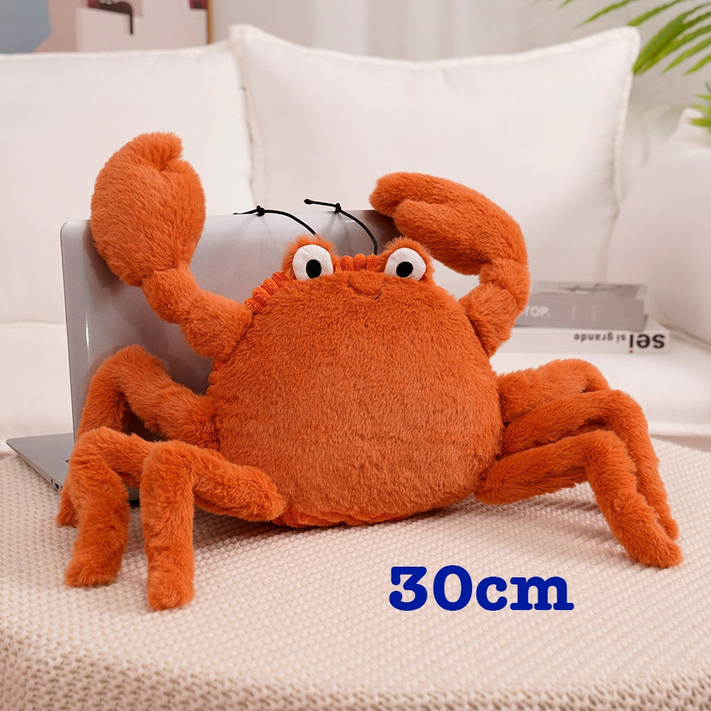 30cm-60cm Cotton Stuffed Cute Crab with Crown Plush Toys