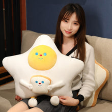 Load image into Gallery viewer, 55cm Plush Bread &amp; Egg Star Shaped Pillow Cute Food Plushies
