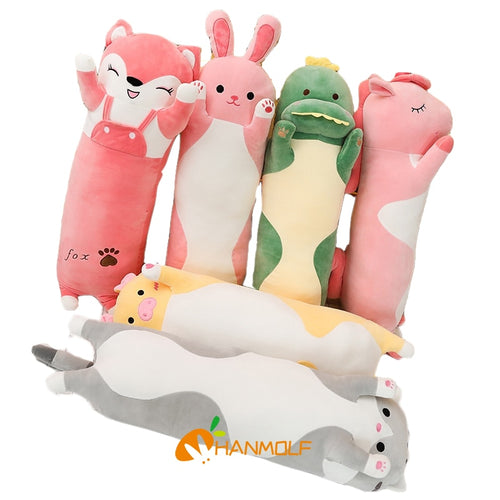 65cm-120cm Cartoon Long Animals Plush Toy Squishy Sleeping Friends