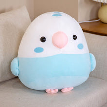 Load image into Gallery viewer, 30cm/40cm Cute Round Cuddly Chirp Budgie Plush Pillow Green &amp; Blue
