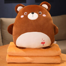 Load image into Gallery viewer, 40cm Cute Lovely Cartoon Round Animal Handwarmer 3 In 1 Blanket
