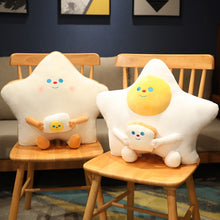 Load image into Gallery viewer, 55cm Plush Bread &amp; Egg Star Shaped Pillow Cute Food Plushies
