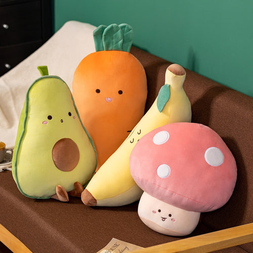 55cm Cute Fruit & Vegetables Plush Pillow Toys Cute With Different Expressions