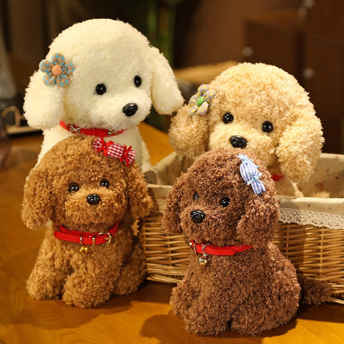 22cm/28cm Real Life Teddy Dog Poodle Plush Toys Stuffed Animal Doll