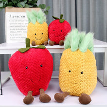 Load image into Gallery viewer, 22cm/35cm Lovely Strawberry &amp; Pineapple Fruit Food Plushies
