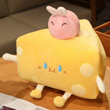 Load image into Gallery viewer, 20cm-50cm Cute Plush Cheese Toys With Little Animals On Top
