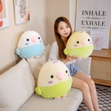 Load image into Gallery viewer, 30cm/40cm Cute Round Cuddly Chirp Budgie Plush Pillow Green &amp; Blue
