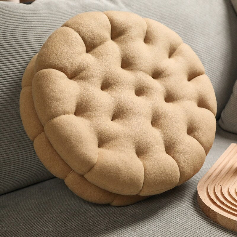 38cm Cream Sandwich Biscuits Shaped Soft Stuffed Throw Pillows