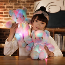 Load image into Gallery viewer, 30cm/50cm Rainbow Creative Light Up LED Teddy Bear Stuffed Animals
