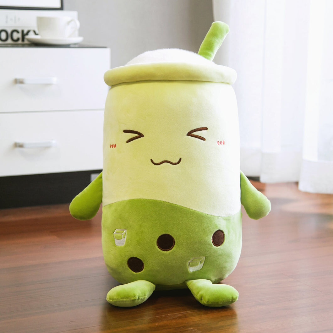 25cm/50cm Green/Pink/Brown Matcha Bubble Tea Cup Plush Toys