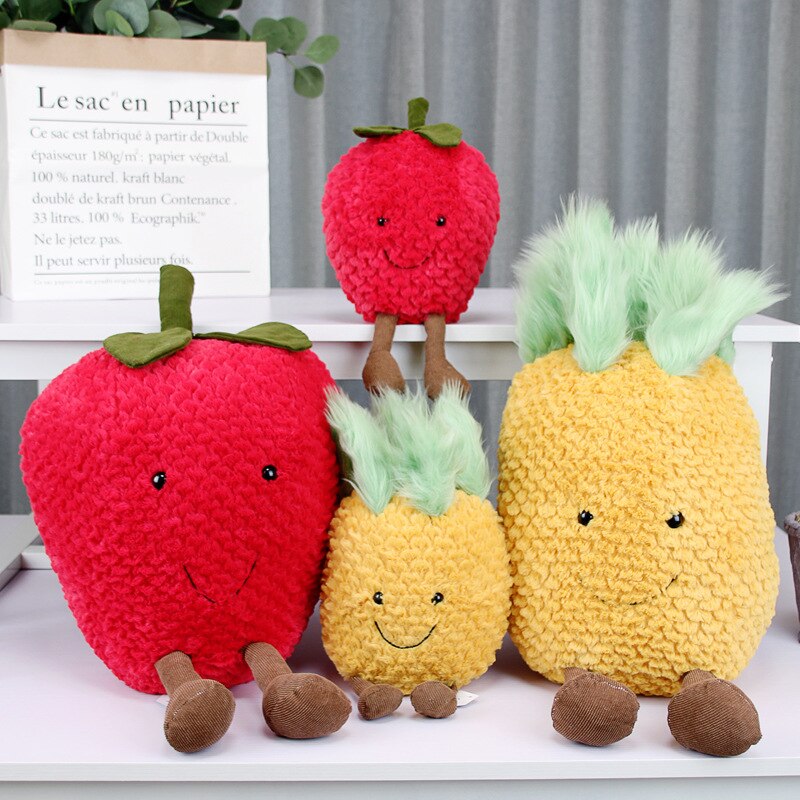 22cm/35cm Lovely Strawberry & Pineapple Fruit Food Plushies