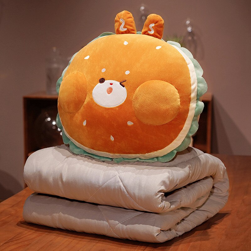 Kawaii Simulation Hamburger Rabbit & Dog Plush Pillow