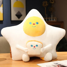 Load image into Gallery viewer, 55cm Plush Bread &amp; Egg Star Shaped Pillow Cute Food Plushies
