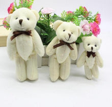 Load image into Gallery viewer, 11cm Teddy Bear With Bow Tie Soft Plush Toys - White
