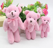 Load image into Gallery viewer, 11cm Teddy Bear With Bow Tie Soft Plush Toys - Pink
