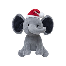 Load image into Gallery viewer, Bedtime Twinkle Toes Style Elephant Plush Toys - Grey with Santa Hat
