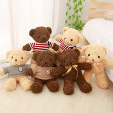 Load image into Gallery viewer, 30cm Kawaii Teddy Bears Plush Toys With Clothes and in 2 different colours: White &amp; Brown.
